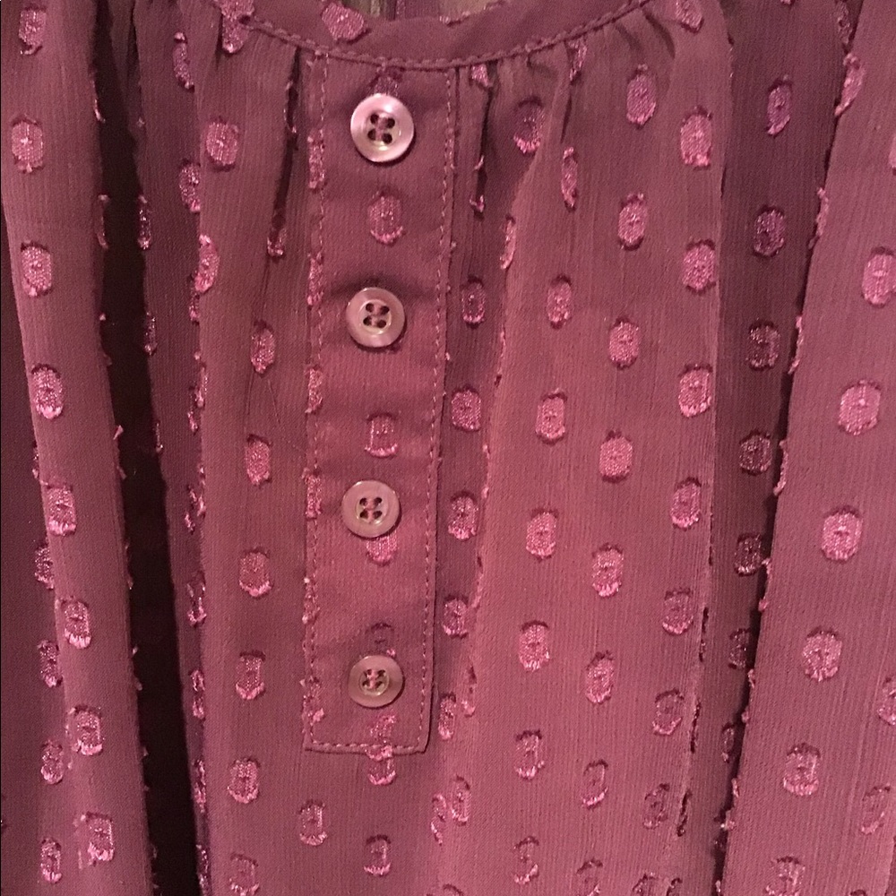 Petite sheer purple blouse